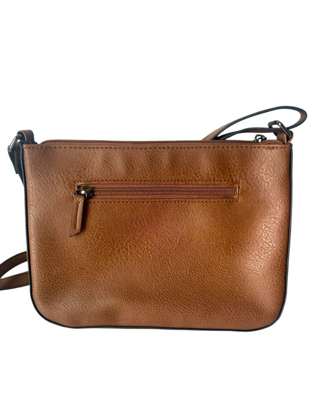 Vintage Roots Brown Crossbody Bag Faux Leather Long Strap - Picture 8 of 9